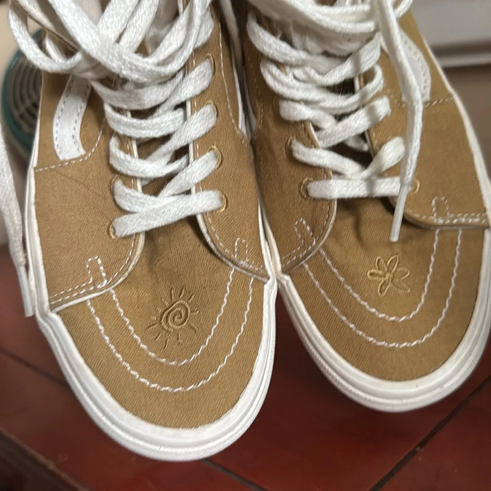 VANS Sk8-Hi Eco Theory Tapered Hemp Peace Leaf Mens 7 Womens 8.5 Mustard Gold - Picture 4 of 11